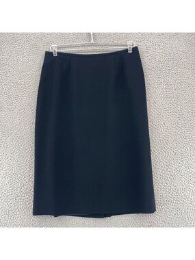 Kasper Skirt Womens 8 Black Below Knee Length Lined Straight Career Office Work